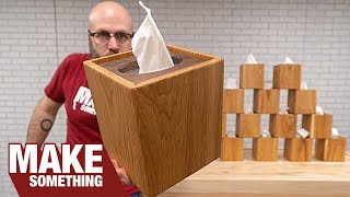 Woodworking Project  How to Make a Wood Tissue Box Cover [upl. by Nalek]