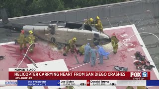 Helicopter Transporting Donor Heart Crashes On Helipad At SoCal Hospital [upl. by Adamik]