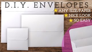 EASY How to Make Envelope with A4 Paper DIY  Any Size Custom Size [upl. by Yregerg]