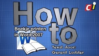 How to Boekje afdrukken met Word 2007 [upl. by Acinom]