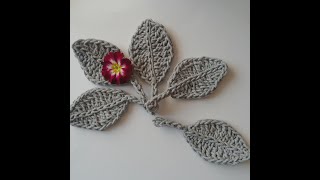 Listek na szydełku ze sznurka bawełnianego 3 i 5 mm Crochet leaf [upl. by Hibbert]