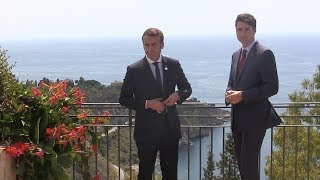 Justin Trudeau meets French President Emmanuel Macron [upl. by Noivax]