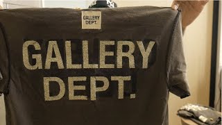 Gallery Department T shirt Gallery Dept Shorts hoodie try on sizing [upl. by Eilrak691]