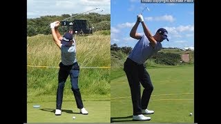 Justin Thomas golf swing  Long Iron faceon amp downtheline July 2017 [upl. by Almeida960]