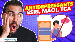 Pharmacology  Antidepressants  SSRI MAOI TCA SNRIs nursing RN PN MADE EASY [upl. by Mays]