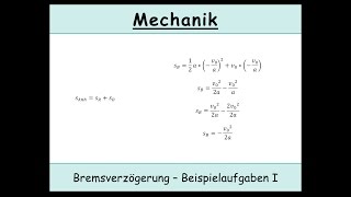 Der Anhalteweg und Bremsweg in der Physik Übungsaufgabe 1 Kinematik  Physik [upl. by Gerge]