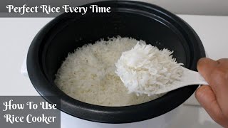 How To Cook Perfect Fluffy Rice In Rice Cooker  How To Use Rice Cooker [upl. by Akimad]