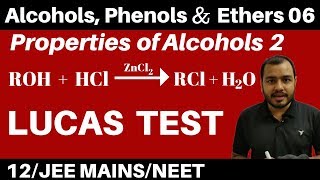 Alcohols Phenols n Ethers 06  Properties of Alcohols 2  Lucas Test JEENEET [upl. by Rauscher]