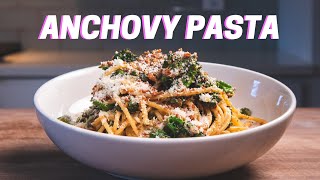 ANCHOVY PASTA  Spaghetti with Broccolini Anchovies and Breadcrumbs [upl. by Nocaj461]