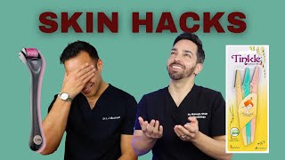 Rating Skincare Hacks Ice Gua Sha Dermarolling Tinkle Razors [upl. by Larrej]