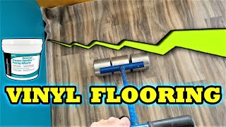 How to glue down and seam Vinyl sheet flooring [upl. by Bohon487]