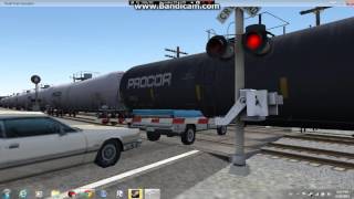 Union Pacific Frieght Train Crossing Country Crossing In Run8 Train Simulator [upl. by Jarlathus605]