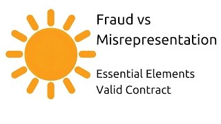 Fraud vs Misrepresentation  Other Essential Elements of a Valid Contract  CA CPT  CS amp CMA [upl. by Savvas]