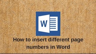 How to insert different page numbers in Word [upl. by Sew]