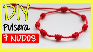 PULSERA de HILO ROJO con 《7 NUDOS》 📿 [upl. by Ennovaj]