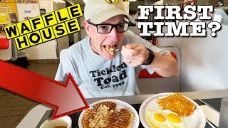 Canadians First Waffle at WAFFLE HOUSE [upl. by Moguel990]