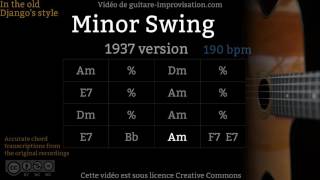 Minor Swing 190 bpm 1937  Gypsy jazz Backing track  Jazz manouche [upl. by Nitaf]