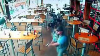 Waco biker gang shootout captured on restaurants CCTV [upl. by Sampson589]