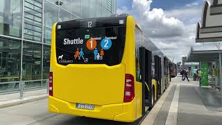 Frankfurt Airport Walk Shuttle Buses Bus Parking Lot [upl. by Ranip]