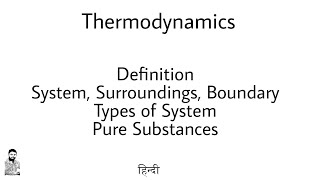 1 Thermodynamics Definition System Surroundings Boundary Types of Systems Pure Substances [upl. by Tsui]