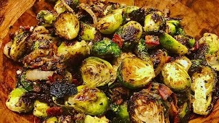 Crispy Brussel Sprouts amp Bacon SO Easy amp SO TASTY [upl. by Eppes]