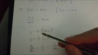 How to differentiate ylncosx Chain Rule version [upl. by Lauralee]