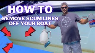 How To Remove Scum Lines Off Your Boat l Hull Cleaning The EASY Way [upl. by Trinee]